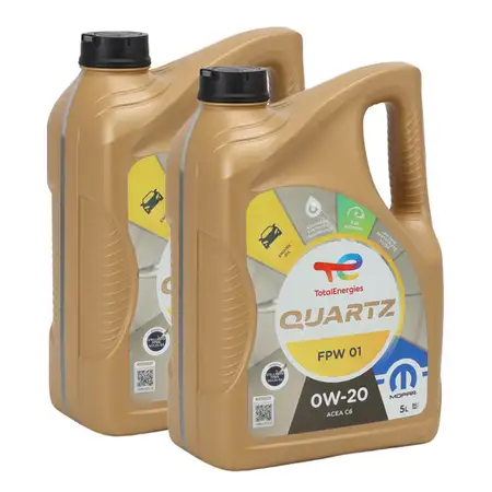 10L 10 Liter ORIGINAL Mopar TOTAL QUARTZ FPW 01 0W-20 Motor&ouml;l ACEA C6 FPW9.55535/01