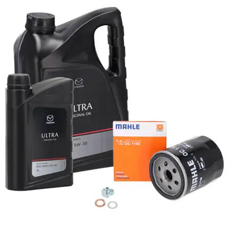 6L ORIGINAL ULTRA 5W-30 FUEL SAVE + MAHLE &Ouml;lfilter f&uuml;r MAZDA 3 5 6 CX-5 CX-7 MPV II MX-5
