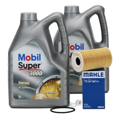 10L Mobil SUPER 3000 X1 5W40 Motor&ouml;l &Ouml;l + MAHLE &Ouml;lfilter f&uuml;r PORSCHE 99610722553