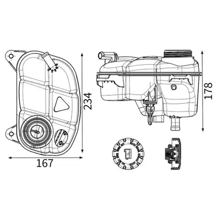 MAHLE Ausgleichsbeh&auml;lter K&uuml;hlmittel + Sensor + Deckel f&uuml;r MERCEDES Vito W447 4475000149