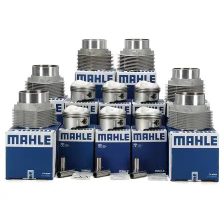 6x MAHLE Kolben + Zylinderlaufbuchse f&uuml;r PORSCHE 911 / Cabrio 3.0 SC 204 PS