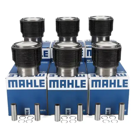 6x MAHLE 5031890 Kolben Reparatursatz f&uuml;r PORSCHE 911 2.3 T 130/140 PS 1971-73 PCG5031890