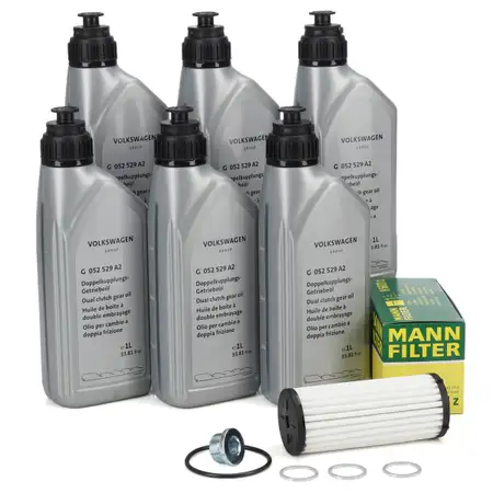 MANN Getriebefilter Satz + 6L ORIGINAL G052529A2 Getriebe&ouml;l f&uuml;r AUDI SEAT SKODA DQ500