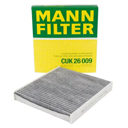 MANN CUK26009 Innenraumfilter Aktivkohle f&uuml;r VW Golf 7 8 Passat B8 AUDI A3 8V 8Y Q2 GA Q3