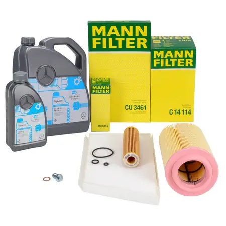 MANN Filterset + 6L ORIGINAL 5W30 MB 229.51 Motor&ouml;l MERCEDES W203 S203 CL203 C/A209 M271