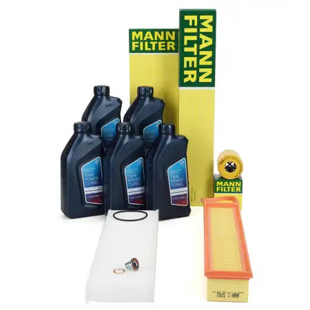 MANN Filterset + 5L ORIGINAL 5W30 Motor&ouml;l f&uuml;r MINI R56 R55 R57 R60 R61 One/Cooper N12 N16