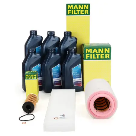 MANN Filterset 3-tlg + 6L ORIGINAL 5W30 Motor&ouml;l f&uuml;r MINI R56 R55 R57 R58 R60 R61 R59 N47