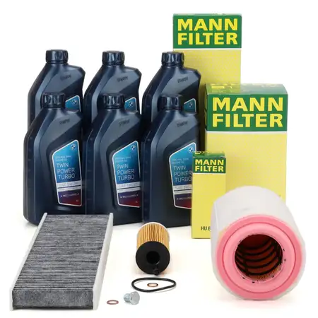 MANN Filterset 3-tlg + 6L ORIGINAL 5W30 Motor&ouml;l f&uuml;r MINI R56 R55 R60 One D/Cooper D N47