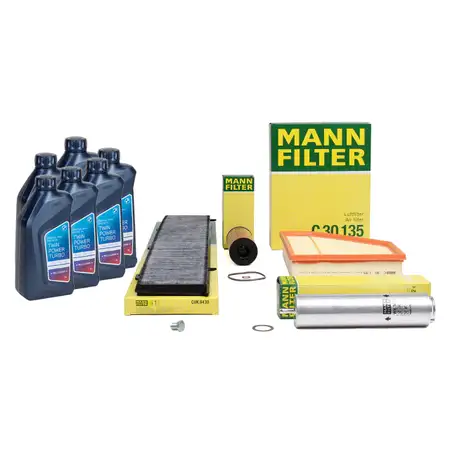 MANN 4-piece filter set + 6L ORIGINAL 5W30 engine oil for BMW 3 Series E90-93 316d 320d (March 2010) N47