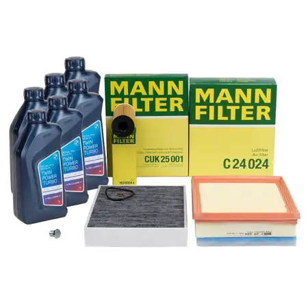 MANN Filterset 3-tlg + 6L ORIGINAL 5W30 Motor&ouml;l f&uuml;r BMW F20 F21 F22 F23 F30-34 F32-36 N47