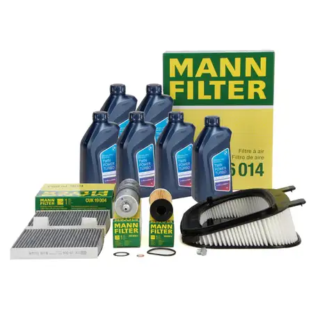 MANN Filterset 4-tlg + 6L ORIGINAL 5W30 Motor&ouml;l f&uuml;r BMW X3 F25 18d 20d 30d N47 N57
