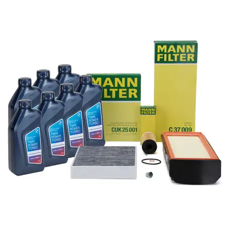 MANN Filterset 3-tlg + 7L ORIGINAL 5W30 Motor&ouml;l f&uuml;r BMW F30-34 330d 335d 430d 435d N57