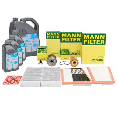 MANN Filterset 4-tlg + 8L ORIGINAL 5W30 Motor&ouml;l MERCEDES X164 W164 W251 V251 OM642