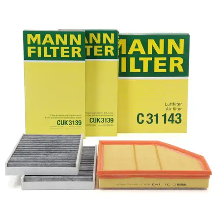 MANN Innenraumfilter + Luftfilter f&uuml;r BMW 5er E60 E61 520/535d 6er E63 E64 635d N47 M57