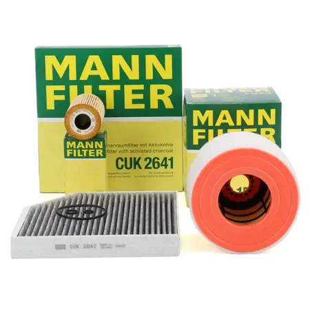 MANN Filter Set, 3-Piece Filter Kit for AUDI A6 4G C7 2.0 TDI 136/163/177 hp 03/2011&ndash;09/2018