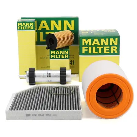 MANN Filterset Filterpaket 4-tlg f&uuml;r AUDI A6 C7 A7 4G 3.0 TDI 204-326 PS ab 09.2014