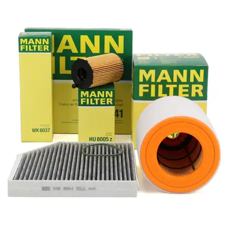MANN Filterset Filterpaket 3-tlg f&uuml;r AUDI A6 C7 A7 4G 3.0 TDI 204-326 PS 11.2010-09.2018