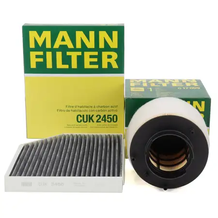MANN Innenraumfilter + Luftfilter f&uuml;r AUDI A4 B8 A5 8T 8F Q5 8RB 136-190 PS