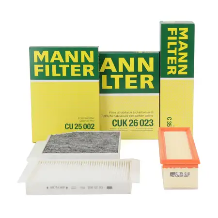 MANN Innenraumfilter + Vorfilter + Luftfilter f&uuml;r MERCEDES C-Klasse W205 S205 OM626