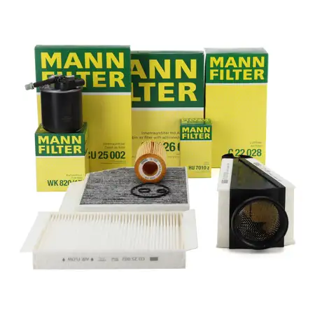 MANN Filter Set, 4-piece filter package for Mercedes C-Class W205 S205 C/A205 GLC X/C253 OM651