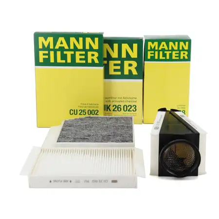 MANN Innenraumfilter + Vorfilter + Luftfilter f&uuml;r MERCEDES W205 S205 C/A205 X/C253 OM651