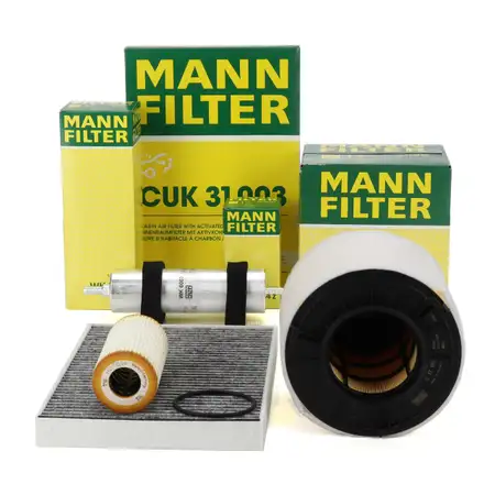 MANN Filterset Filterpaket 4-tlg f&uuml;r AUDI S4 (B9) S5 (F5) SQ5 (FY) 50TDI 286/341/347 PS