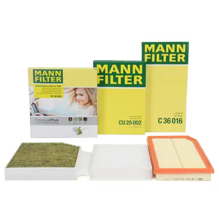 MANN FreciousPlus Innenraum + VORFILTER + Luftfilter f&uuml;r MERCEDES W205 W213 10/C253 M264