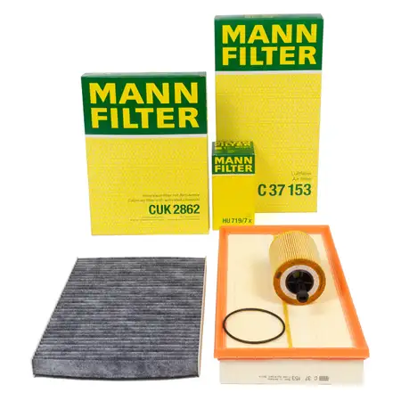 MANN Filter-Set 3-tlg f&uuml;r VW Golf 4 Bora New Beetle AUDI TT 8N 2.3 V5 + 2.8 VR6 + 3.2 R32
