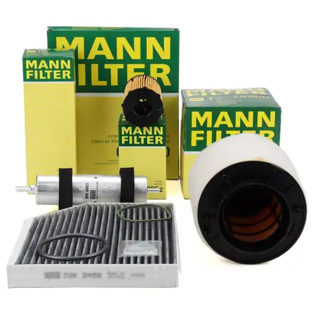 MANN 4-Piece Filter Set for AUDI A4 8K B8, A5 8T 8F, Q5 8RB 3.0/SQ5 TDI 204&ndash;340 hp
