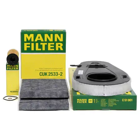 MANN Filter-Set 3-tlg f&uuml;r BMW 5er F10 F11 F07 518d 520d 525d 136-258 PS N47 B47
