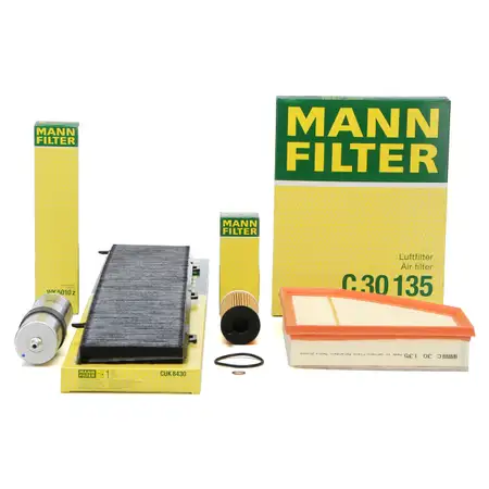 MANN Filter-Set 4-tlg f&uuml;r BMW 3er E90 E91 E92 E93 320d ab 02.2010 X1 E84 18-25d N47