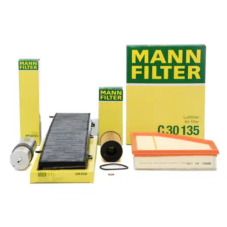 MANN Filter-Set 4-tlg f&uuml;r BMW 3er E90 E91 E92 E93 320d ab 02.2010 X1 E84 18-25d N47