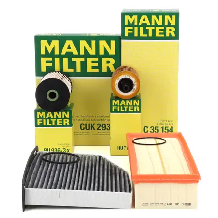 MANN Filter-Set 4-tlg f&uuml;r VW Golf 5 6 Touran AUDI 8P SEAT Leon SKODA Octavia 2 1.9/2.0 TDI