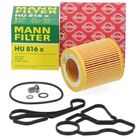 MANN &Ouml;lfilter + ELRING Dichtungen &Ouml;lfiltergeh&auml;use &Ouml;lk&uuml;hler f&uuml;r BMW N20 N51 N52 N53 N54 N55