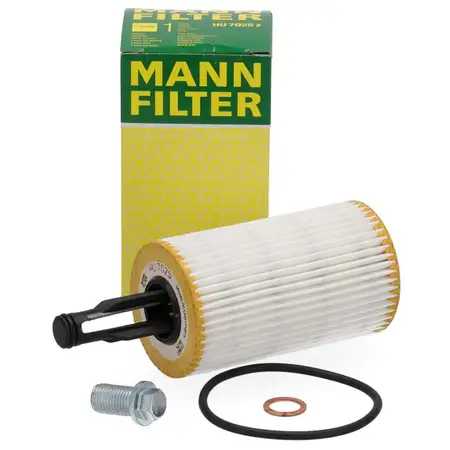 MANN HU7025z Oil Filter + Screw for MERCEDES W204, W205, W212, W213, 10/C253, X204, W221, M276
