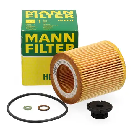 MANN HU816x Oil Filter + Screw for BMW F30/31, F32/36, F10/11, X1 E84, X3 F25, X4 F26, X5 N20