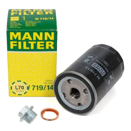 MANN W719/14 &Ouml;lfilter + Schraube f&uuml;r JEEP Grand / Cherokee (KJ) (XJ) 2.5 TD 2.8 CRD