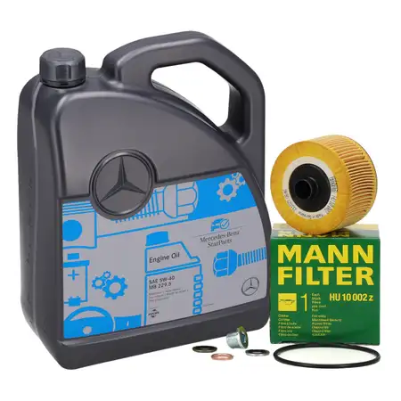 5L ORIGINAL 5W40 Engine Oil + Oil Pan Bolt + MANN HU10002z Oil Filter for SMART ForTwo ForFour 0.9