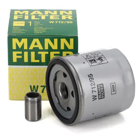 MANN &Ouml;lfilter + ORIGINAL Schraubstutzen f&uuml;r VW Golf 7 8 Passat B8 Polo Tiguan 1.0-1.5 TSI