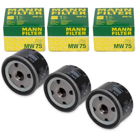 3x MANN MW75 &Ouml;lfilter f&uuml;r BMW i3 Motorr&auml;der R1200 R nine T K1200 K1600 C600 F800 7673541