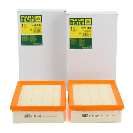 2x MANN C25009 Luftfilter f&uuml;r PORSCHE 997 3.8 Carrera S X51 ab 06.2006 99711013200
