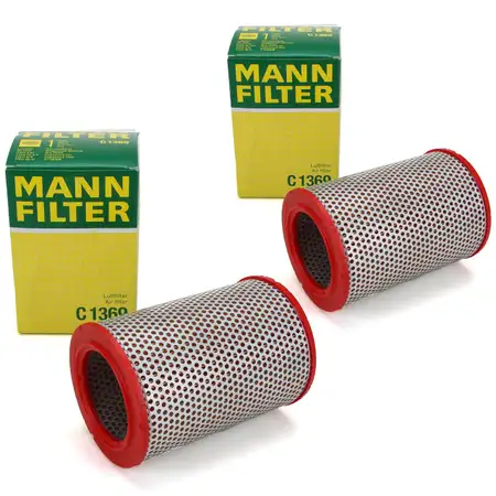 2x MANN C1369 Luftfilter f&uuml;r PORSCHE 912 / Targa 1.6 90 PS 1965-1970 61610893100