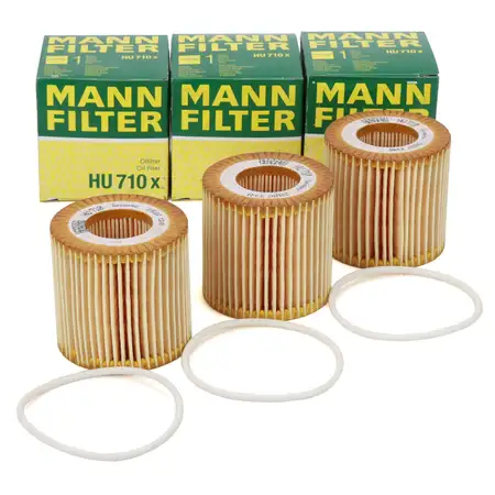 3x MANN HU710x &Ouml;lfilter f&uuml;r VW Polo 4 5 Fox Ibiza 3 4 Fabia 1 2 Rapid 1.2 03D198819C