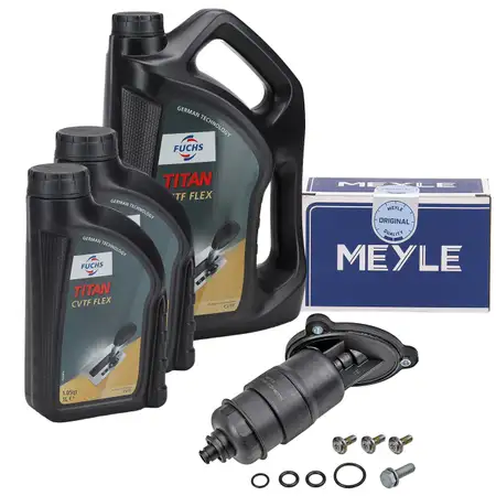 MEYLE Getriebefilter Satz + 7L FUCHS Getriebe&ouml;l f&uuml;r AUDI A4 B8 A5 8T 8F A6 C7 A7 4G CVT
