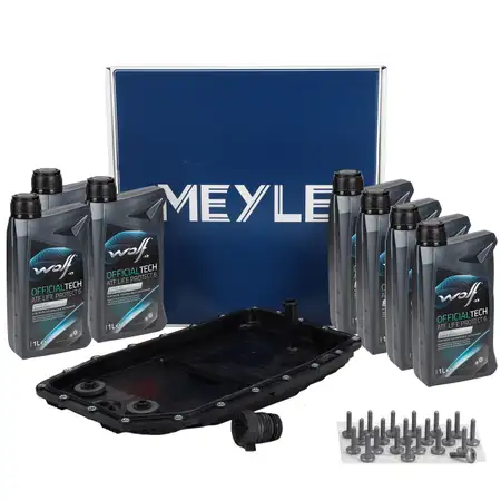 MEYLE Getriebe&ouml;lwanne + 7L WOLF Getriebe&ouml;l f&uuml;r BMW E90-93 E60/61 X3 X5 6HP26 6HP28 6HP32
