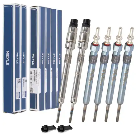 6x MEYLE Gl&uuml;hkerze + Drucksensor f&uuml;r VW Touareg 7L AUDI A4 B8 Q7 4LB 4M 3.0 TDI