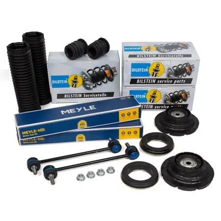 2x MEYLE HD Reinforced Tie Rod + BILSTEIN B1 Dust Cover + Strut Mount for VW T5 (Front)