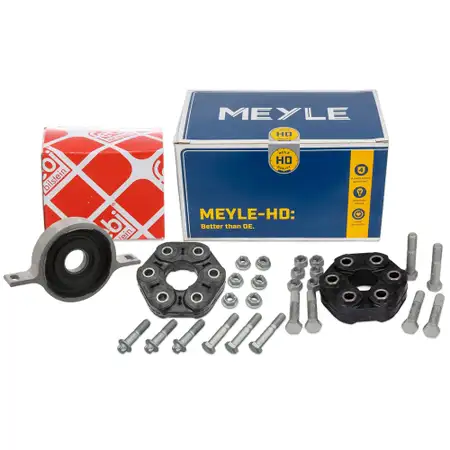 2x MEYLE HD Gelenkscheibe + febi Mittellager f&uuml;r BMW 1er F20 F21 114-120i mit Schaltung