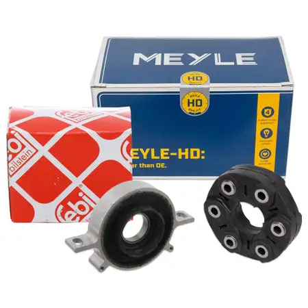 MEYLE HD Gelenkscheibe + febi Mittellager f&uuml;r BMW F10 F11 F07 550i 518-530d F01-04 750i