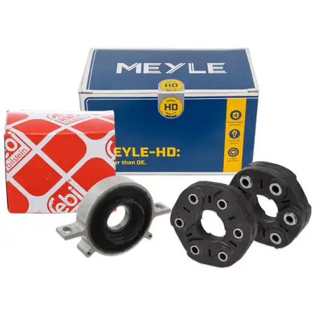 2x MEYLE HD Gelenkscheibe + febi Mittellager f&uuml;r BMW 5er F10 F11 F07 550i 530d 535d